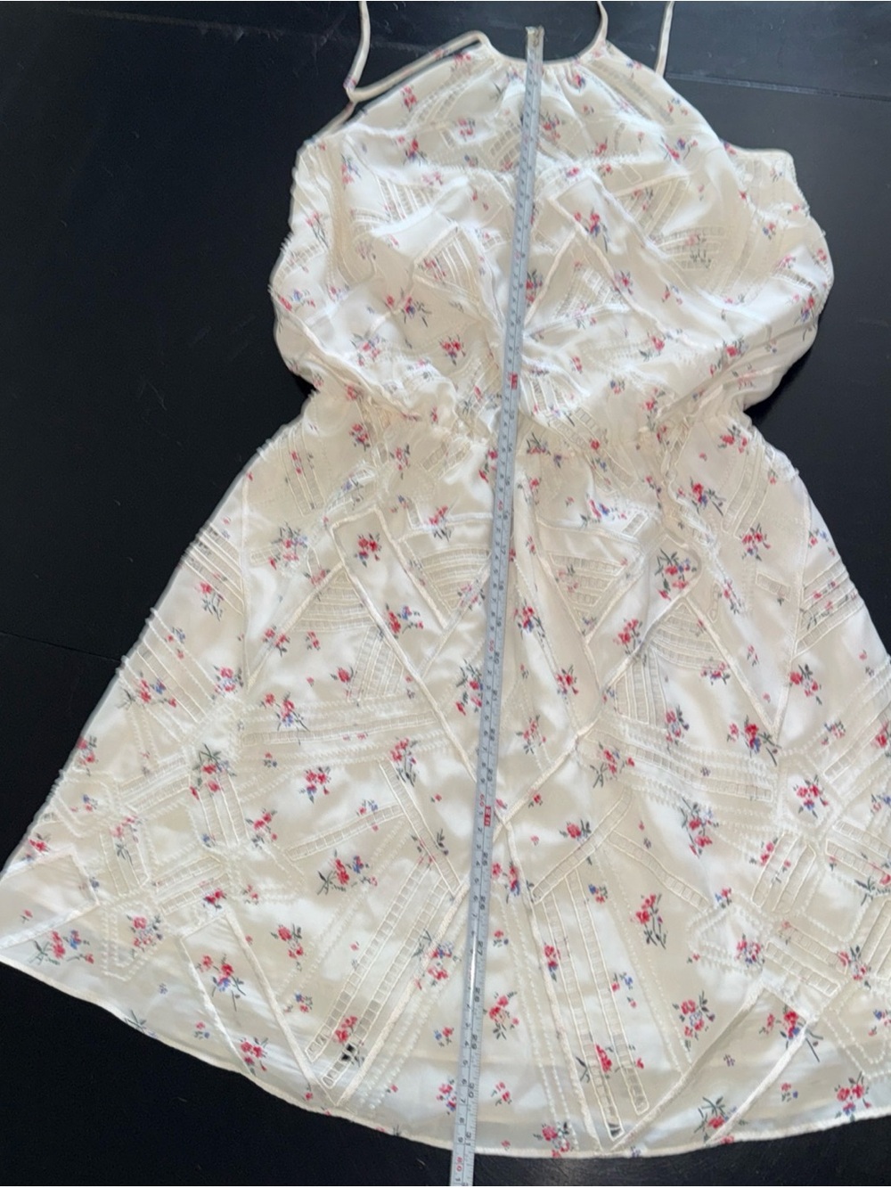 White Floral Lace-Detail Sundress